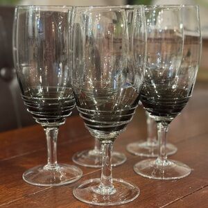 Mikasa Swirl Smoke goblets set of 5